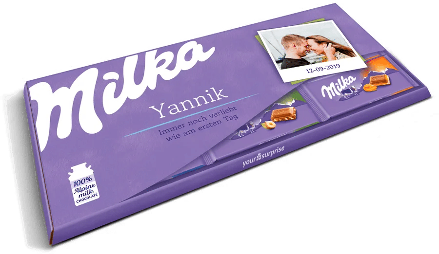 Geschenk zum Vatertag für Opa - Riesen Milka Schokolade