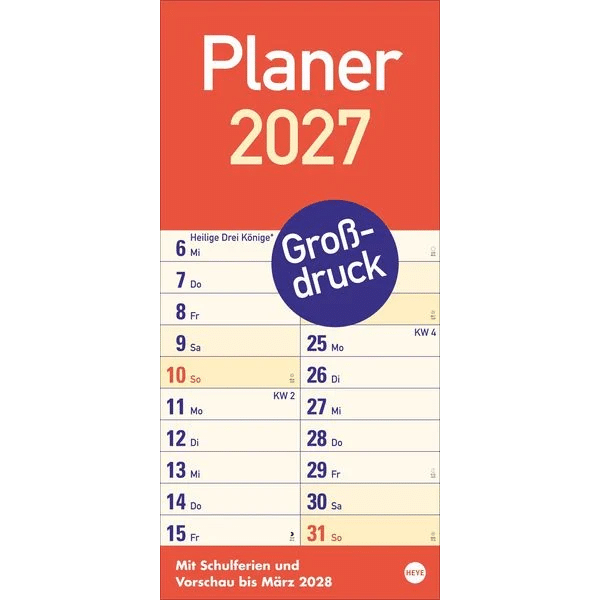 Kalender in Großdruck - Geschenk für Opa
