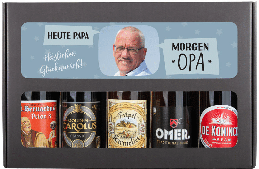 Geschenkset mit (internationalen) Bieren und Foto Geschenk zum 70. Geburtstag Opa - Bier Geschenk