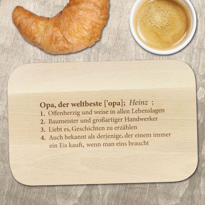 Weltbeste Opa - Frühstücksbrett mit Gravur