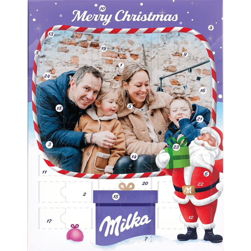 Adventskalender mit Foto und Schokolade
