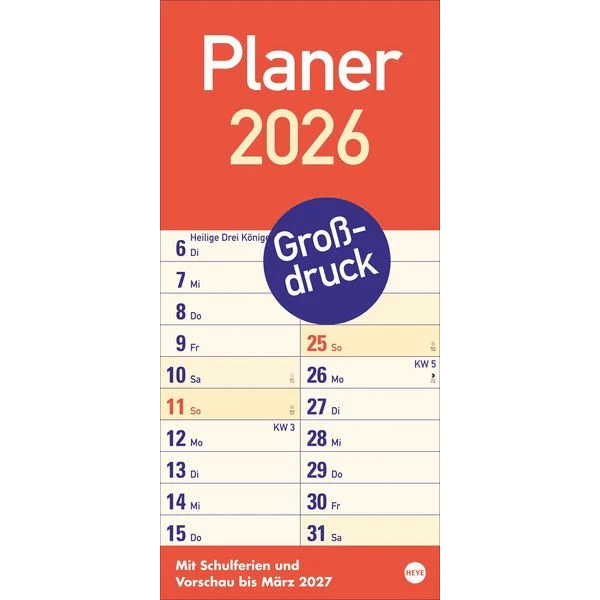 Kalender in Großdruck - Geschenk für Opa